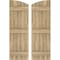 Ekena Millwork Americraft 5-Board (3 Batten) Wood Joined Board-n-Batten Shutters w/Ellipt Top, ARW401BE518X77UNH, PR ARW401BE518X77UNH - alternate 1